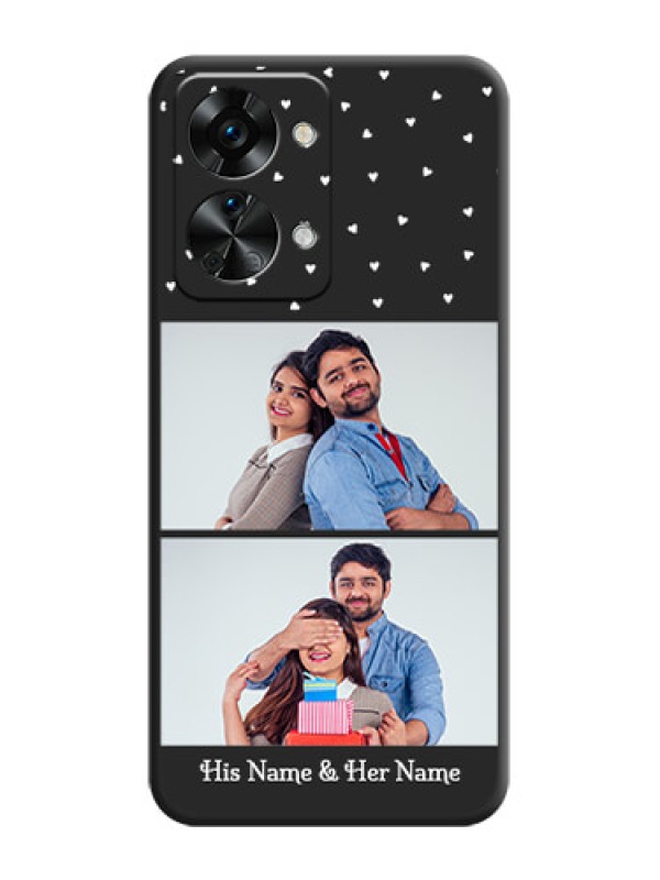 Custom Miniature Love Symbols with Name on Space Black Custom Soft Matte Back Cover - OnePlus Nord 2T 5G
