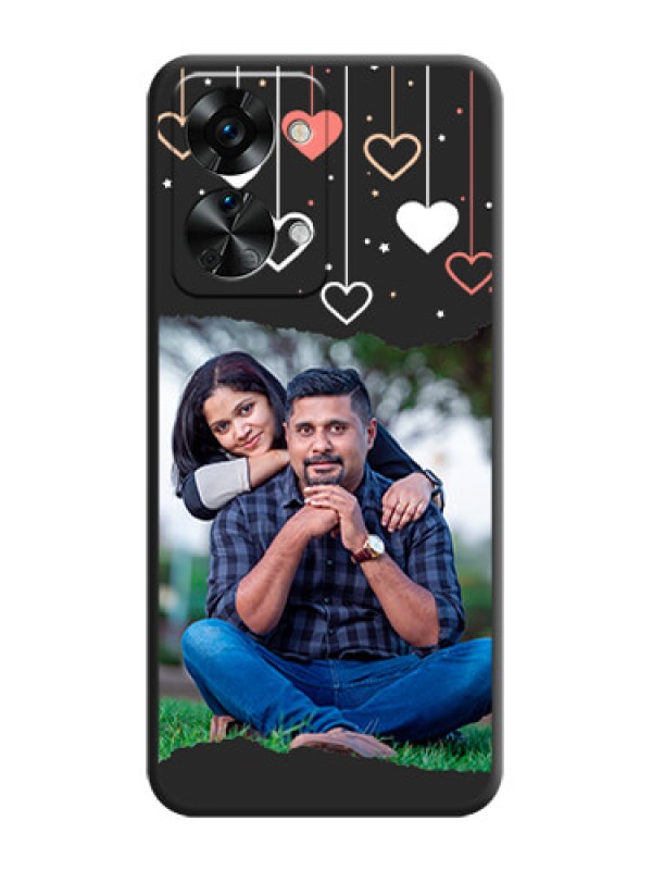 Custom Love Hangings with Splash Wave Picture on Space Black Custom Soft Matte Phone Back Cover - OnePlus Nord 2T 5G