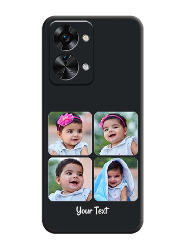 Custom Floral Art with 6 Image Holder on Photo on Space Black Soft Matte Mobile Case - OnePlus Nord 2T 5G