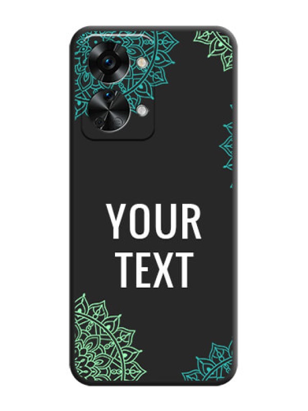 Custom Your Name with Floral Design on Space Black Custom Soft Matte Back Cover - OnePlus Nord 2T 5G