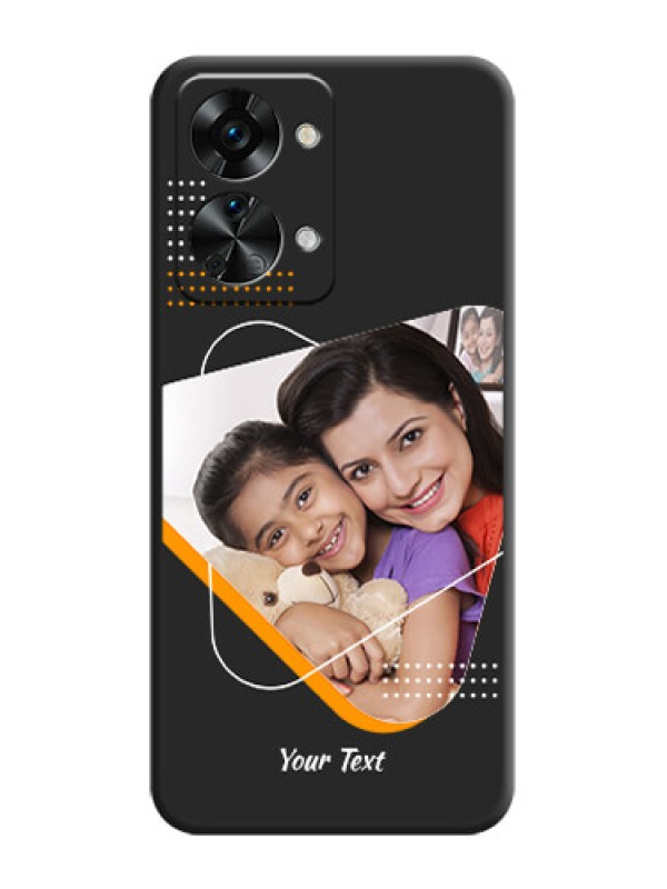 Custom Yellow Triangle on Photo on Space Black Soft Matte Phone Cover - OnePlus Nord 2T 5G