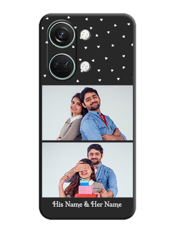 Custom Miniature Love Symbols with Name on Space Black Custom Soft Matte Back Cover - OnePlus Nord 3 5G