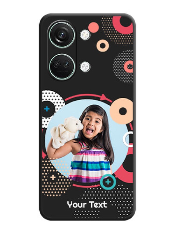 Custom Multicoloured Round Image on Personalised Space Black Soft Matte Cases - OnePlus Nord 3 5G