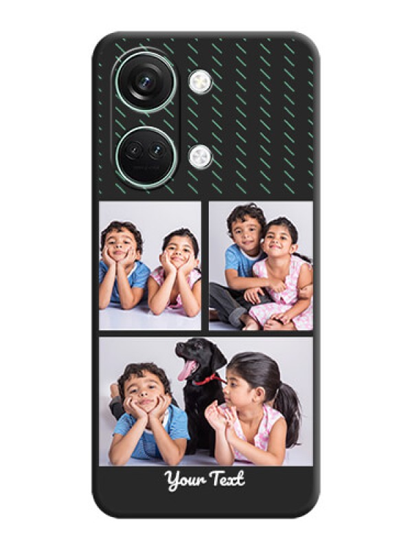 Custom Cross Dotted Pattern with 2 Image Holder on Personalised Space Black Soft Matte Cases - OnePlus Nord 3 5G