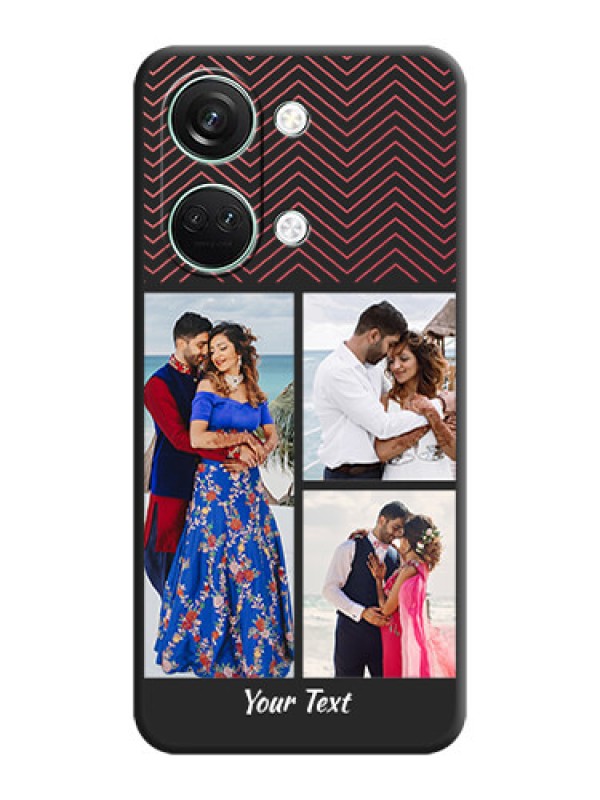Custom Wave Pattern with 3 Image Holder on Space Black Custom Soft Matte Back Cover - OnePlus Nord 3 5G