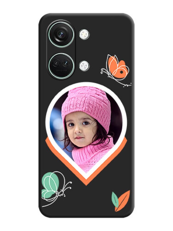 Custom Upload Pic With Simple Butterly Design On Space Black Personalized Soft Matte Phone Covers - OnePlus Nord 3 5G