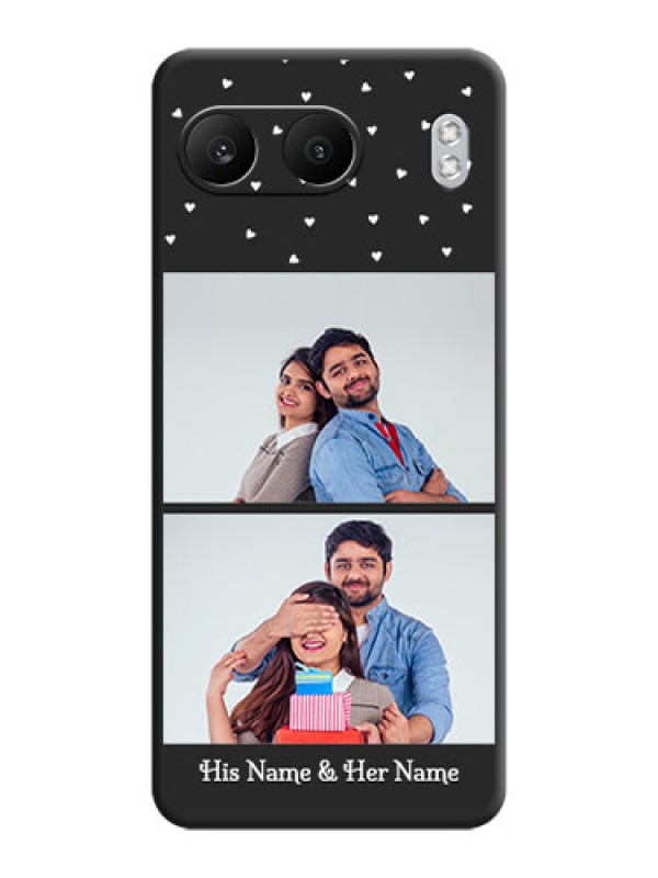 Custom Miniature Love Symbols with Name On Space Black Custom Soft Matte Mobile Back Cover - Nord 4 5G