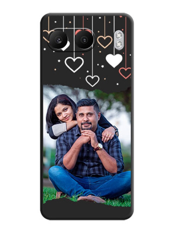 Custom Love Hangings with Splash Wave Picture On Space Black Custom Soft Matte Mobile Back Cover - Nord 4 5G