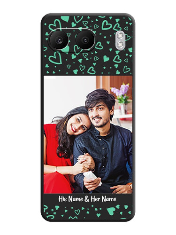 Custom Sea Green Indefinite Love Pattern on Photo On Space Black Custom Soft Matte Mobile Back Cover - Nord 4 5G