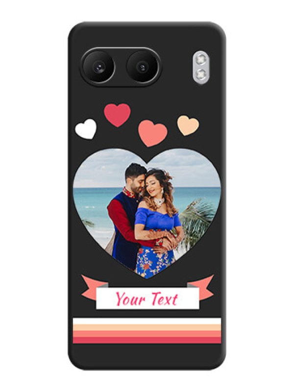 Custom Love Shaped Photo with Colorful Stripes On Space Black Custom Soft Matte Mobile Back Cover - Nord 4 5G