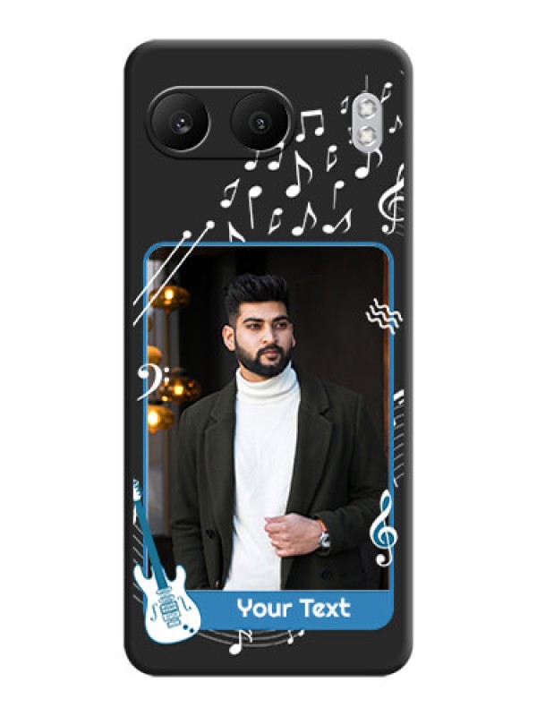 Custom Musical Theme Design with Text on Photo On Space Black Custom Soft Matte Mobile Back Cover - Nord 4 5G