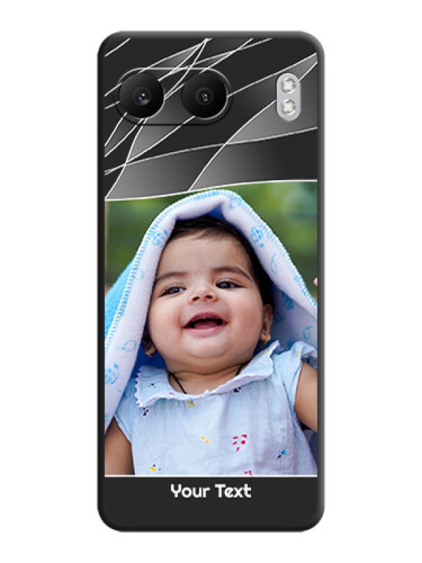 Custom Mixed Wave Lines on Photo On Space Black Custom Soft Matte Mobile Back Cover - Nord 4 5G