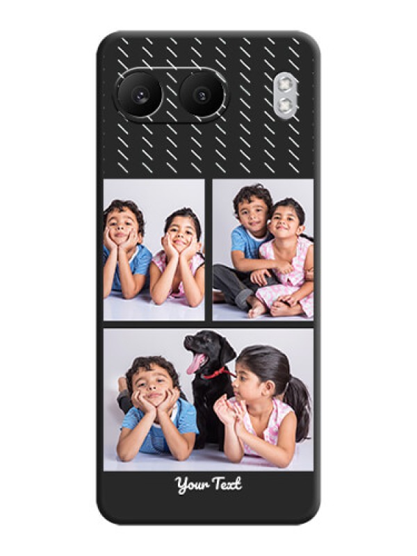 Custom Cross Dotted Pattern with 2 Image Holder On Space Black Custom Soft Matte Mobile Back Cover - Nord 4 5G