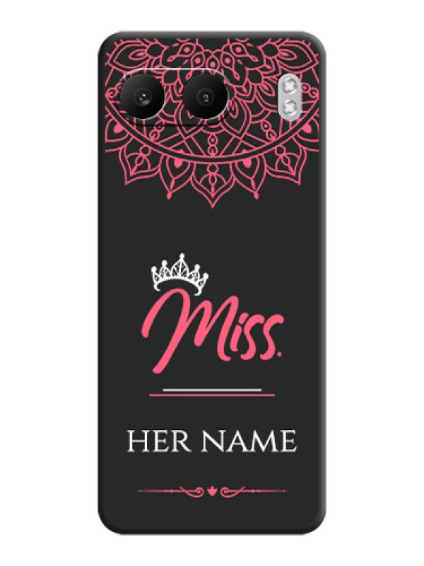 Custom Mrs Name with Floral Design On Space Black Custom Soft Matte Mobile Back Cover - Nord 4 5G