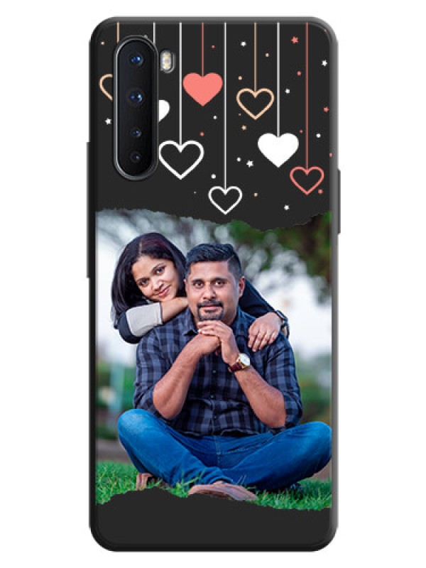 Custom Love Hangings with Splash Wave Picture on Space Black Custom Soft Matte Phone Back Cover - OnePlus Nord 5G