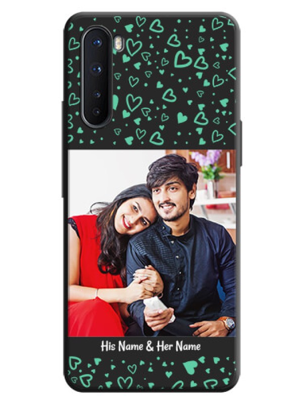 Custom Sea Green Indefinite Love Pattern - Photo on Space Black Soft Matte Mobile Cover - OnePlus Nord 5G