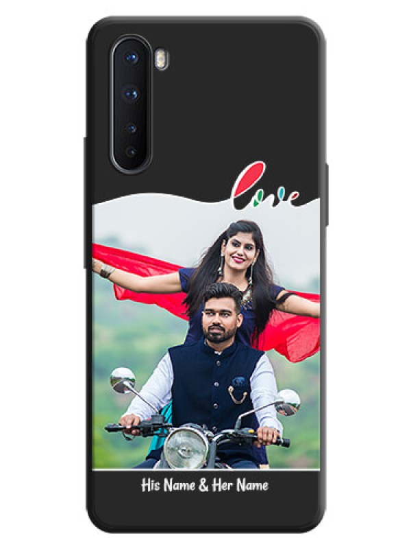 Custom Fall in Love Pattern with Picture - Photo on Space Black Soft Matte Mobile Case - OnePlus Nord 5G