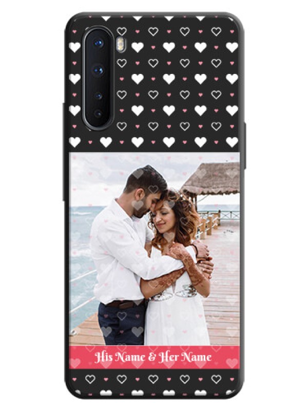Custom White Color Love Symbols with Text Design - Photo on Space Black Soft Matte Phone Cover - OnePlus Nord 5G