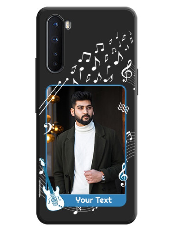 Custom Musical Theme Design with Text - Photo on Space Black Soft Matte Mobile Case - OnePlus Nord 5G