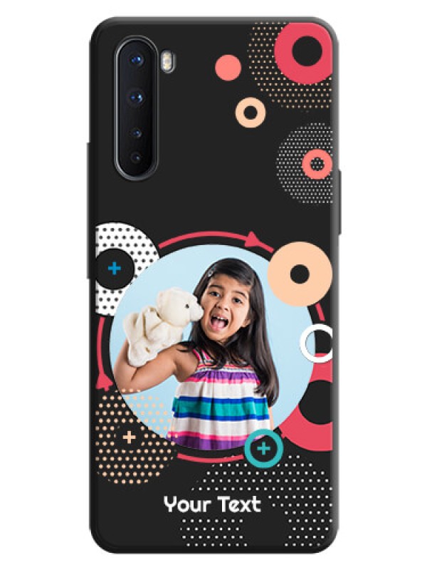 Custom Multicoloured Round Image on Personalised Space Black Soft Matte Cases - OnePlus Nord 5G