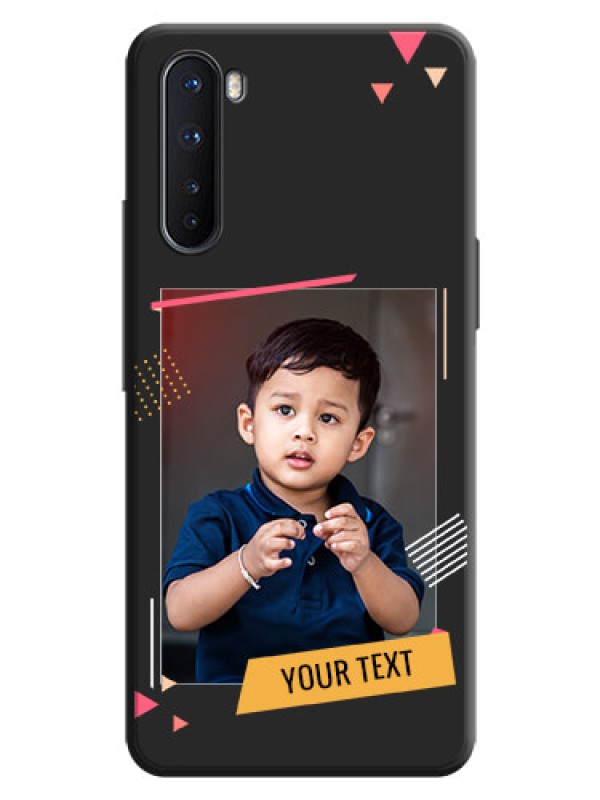 Custom Photo Frame with Triangle Small Dots - Photo on Space Black Soft Matte Back Cover - OnePlus Nord 5G