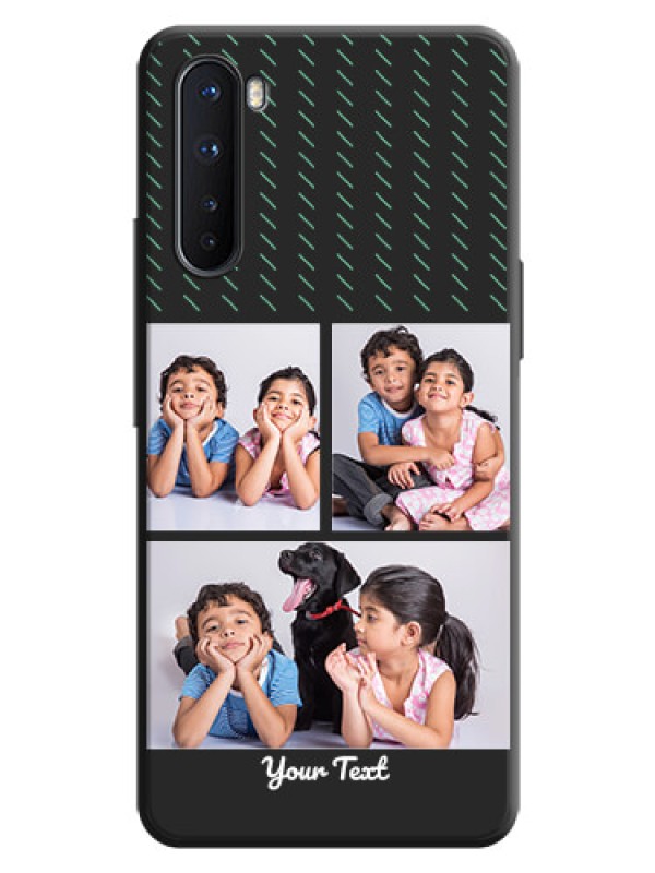 Custom Cross Dotted Pattern with 2 Image Holder  on Personalised Space Black Soft Matte Cases - OnePlus Nord 5G
