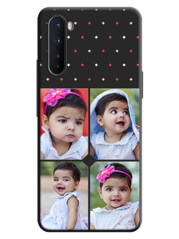 Custom Multicolor Dotted Pattern with 4 Image Holder on Space Black Custom Soft Matte Phone Cases - OnePlus Nord 5G