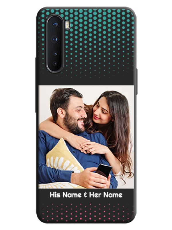 Custom Faded Dots with Grunge Photo Frame and Text on Space Black Custom Soft Matte Phone Cases - OnePlus Nord 5G