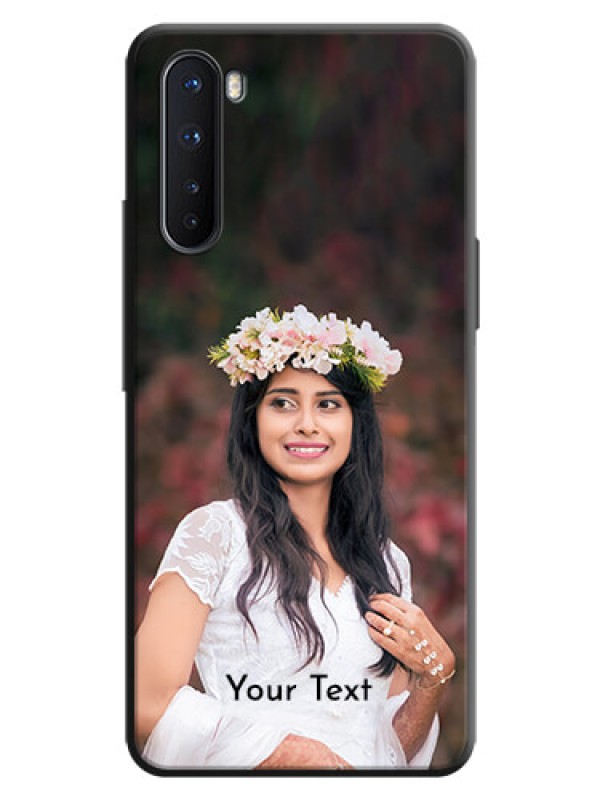 Custom Full Single Pic Upload With Text On Space Black Personalized Soft Matte Phone Covers -Oneplus Nord 5G