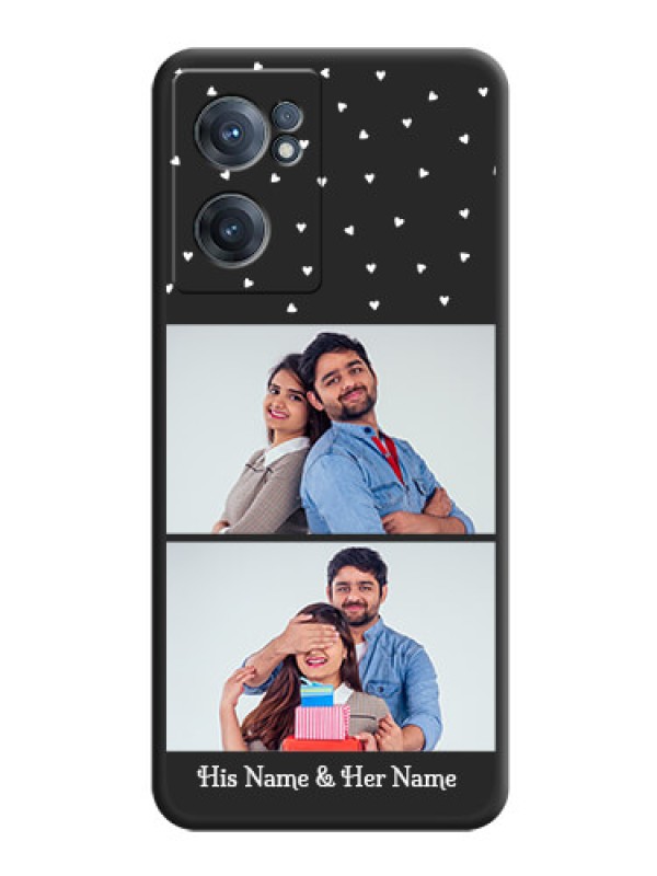 Custom Miniature Love Symbols with Name on Space Black Custom Soft Matte Back Cover - OnePlus Nord CE 2 5G