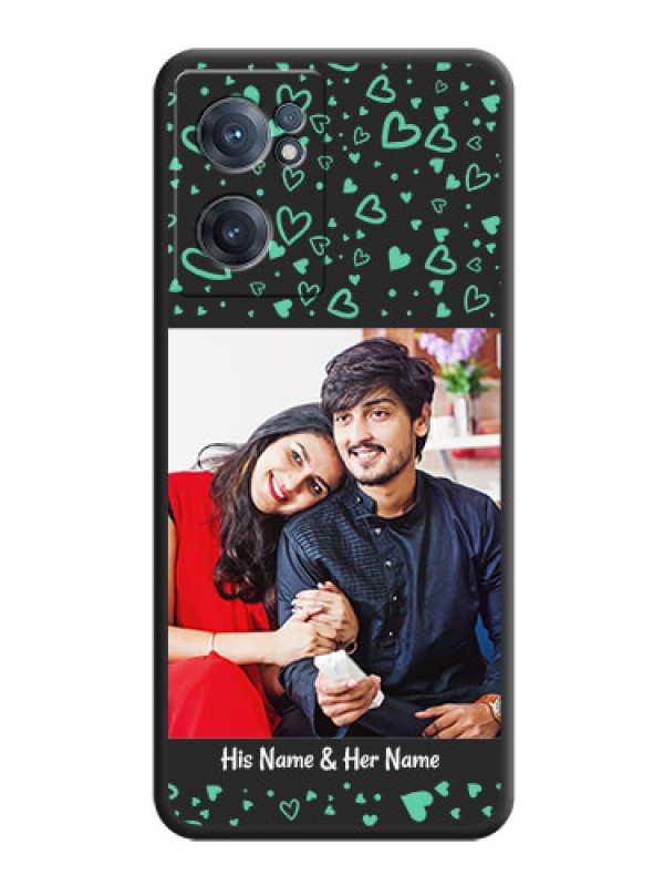Custom Sea Green Indefinite Love Pattern on Photo on Space Black Soft Matte Mobile Cover - OnePlus Nord CE 2 5G