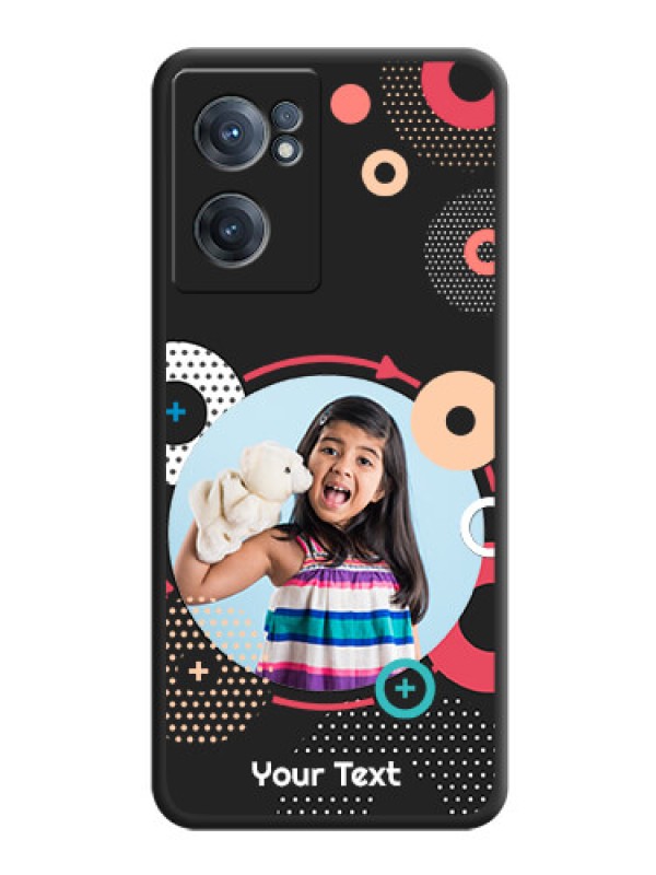 Custom Multicoloured Round Image on Personalised Space Black Soft Matte Cases - OnePlus Nord CE 2 5G