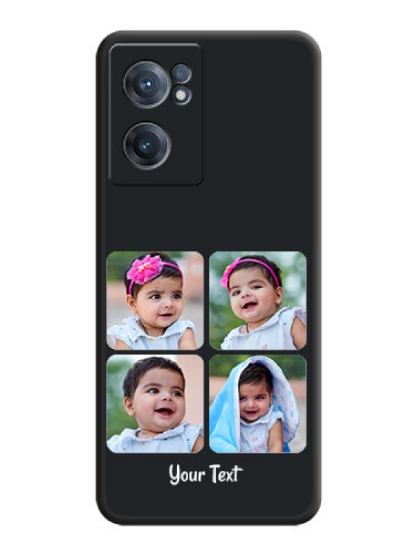 Custom Floral Art with 6 Image Holder on Photo on Space Black Soft Matte Mobile Case - OnePlus Nord CE 2 5G