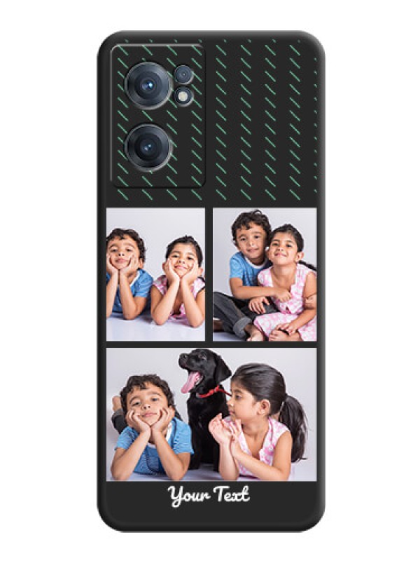 Custom Cross Dotted Pattern with 2 Image Holder  on Personalised Space Black Soft Matte Cases - OnePlus Nord CE 2 5G