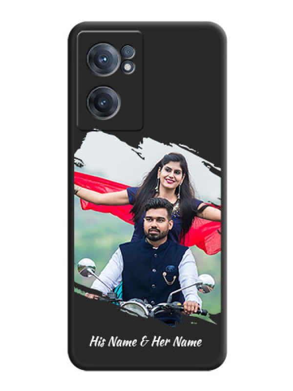 Custom Grunge Brush Strokes on Photo on Space Black Soft Matte Back Cover - OnePlus Nord CE 2 5G