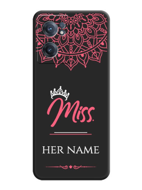 Custom Mrs Name with Floral Design on Space Black Personalized Soft Matte Phone Covers - OnePlus Nord CE 2 5G