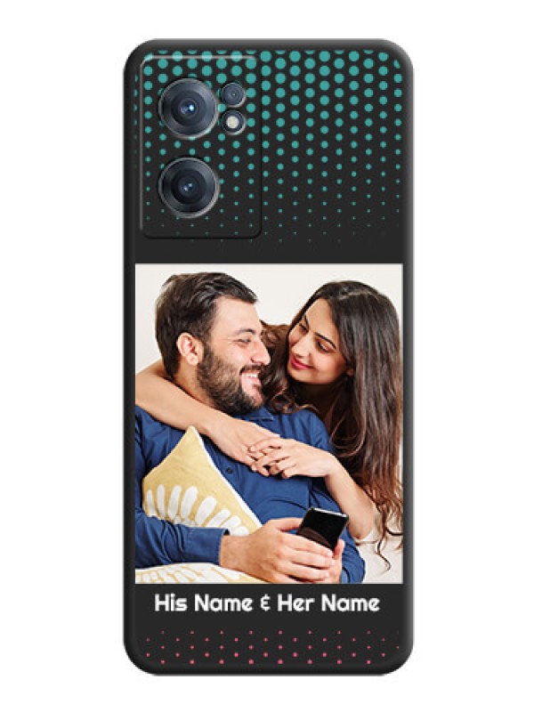 Custom Faded Dots with Grunge Photo Frame and Text on Space Black Custom Soft Matte Phone Cases - OnePlus Nord CE 2 5G
