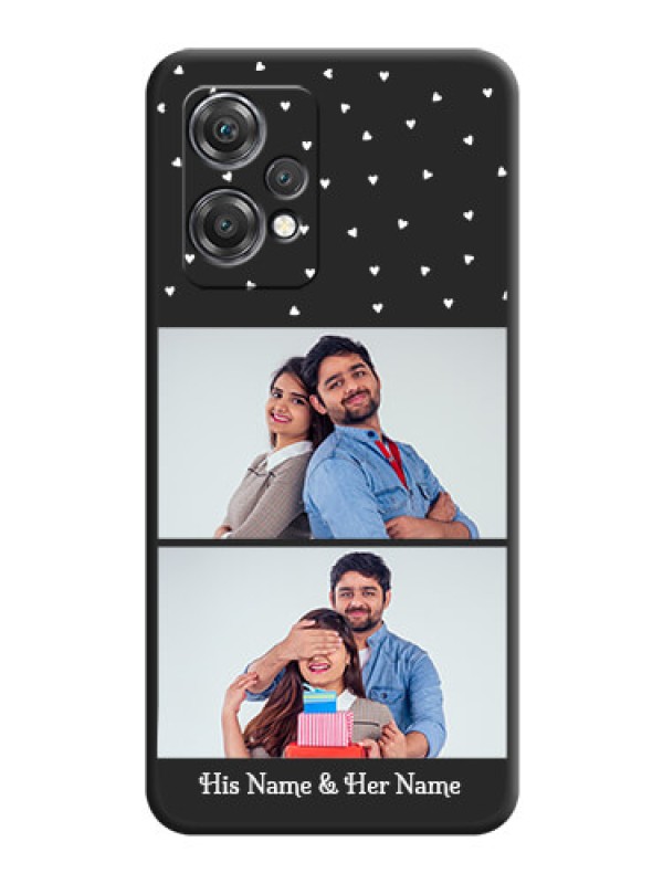 Custom Miniature Love Symbols with Name on Space Black Custom Soft Matte Back Cover - OnePlus Nord CE 2 Lite 5G