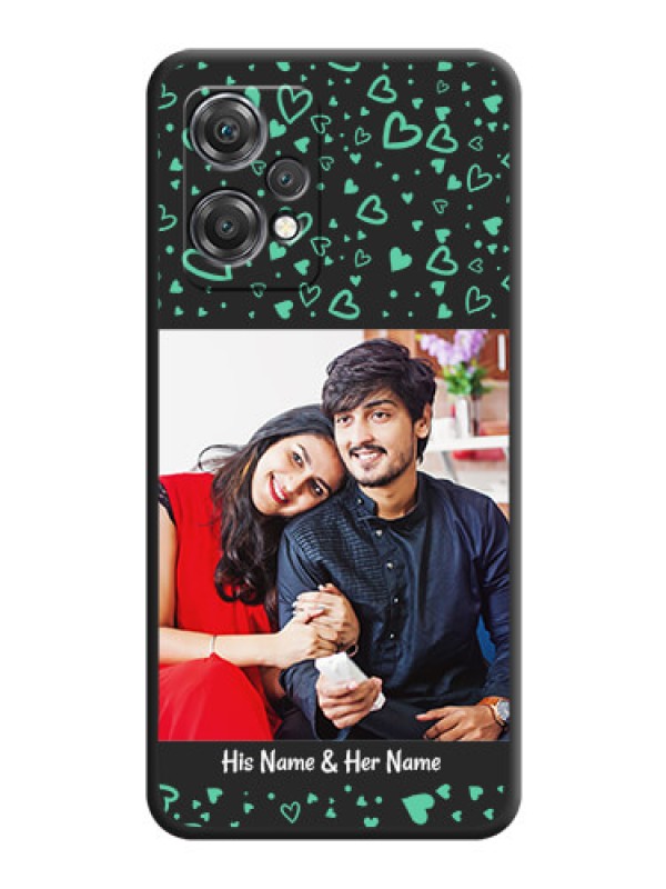 Custom Sea Green Indefinite Love Pattern on Photo on Space Black Soft Matte Mobile Cover - OnePlus Nord CE 2 Lite 5G