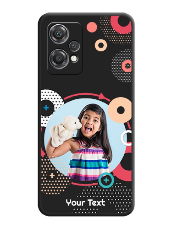 Custom Multicoloured Round Image on Personalised Space Black Soft Matte Cases - OnePlus Nord CE 2 Lite 5G