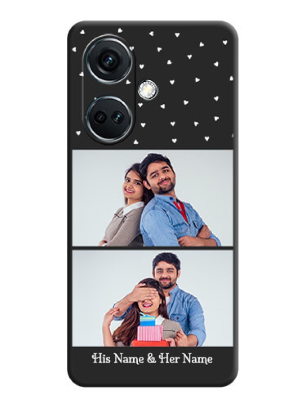 Custom Miniature Love Symbols with Name on Space Black Custom Soft Matte Back Cover - OnePlus Nord CE 3 5G