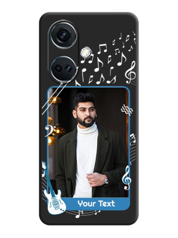 Custom Musical Theme Design with Text - Photo on Space Black Soft Matte Mobile Case - OnePlus Nord CE 3 5G
