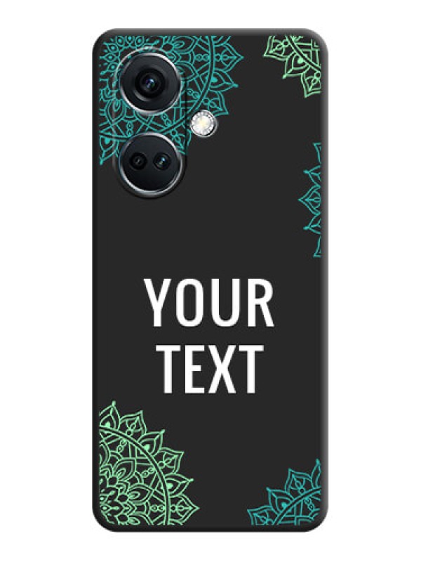 Custom Your Name with Floral Design on Space Black Custom Soft Matte Back Cover - OnePlus Nord CE 3 5G