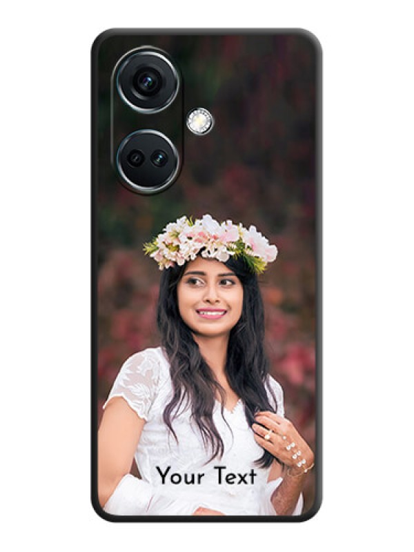 Custom Full Single Pic Upload With Text On Space Black Personalized Soft Matte Phone Covers - OnePlus Nord CE 3 5G