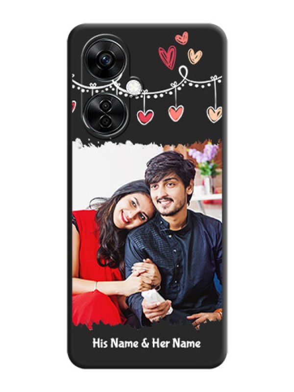Custom Pink Love Hangings with Name on Space Black Custom Soft Matte Phone Cases - Nord CE 3 Lite 5G