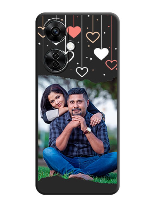 Custom Love Hangings with Splash Wave Picture on Space Black Custom Soft Matte Phone Back Cover - Nord CE 3 Lite 5G