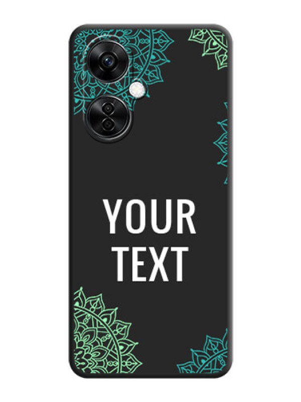 Custom Your Name with Floral Design on Space Black Custom Soft Matte Back Cover - Nord CE 3 Lite 5G