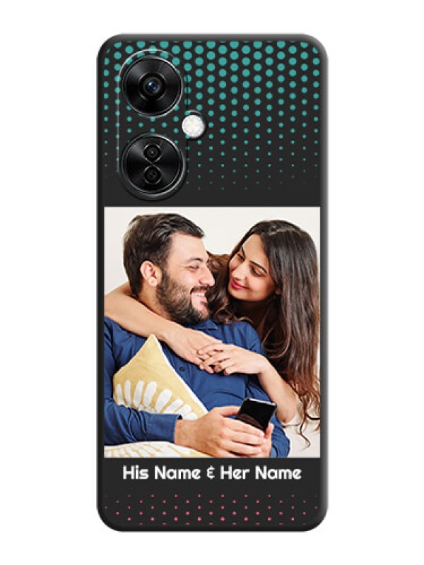 Custom Faded Dots with Grunge Photo Frame and Text on Space Black Custom Soft Matte Phone Cases - Nord CE 3 Lite 5G