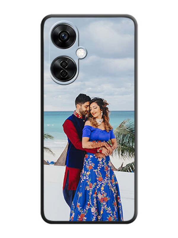 Custom Full Single Pic Upload On Space Black Personalized Soft Matte Phone Covers -Oneplus Nord Ce 3 Lite 5G