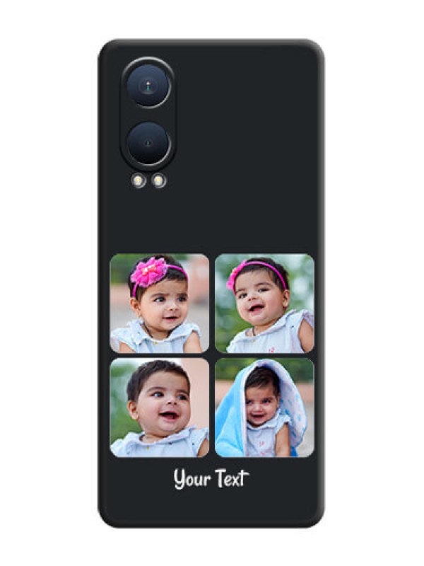 Custom Floral Art with 6 Image Holder on Photo On Space Black Custom Soft Matte Mobile Back Cover - OnePlus Nord CE 4 Lite 5G